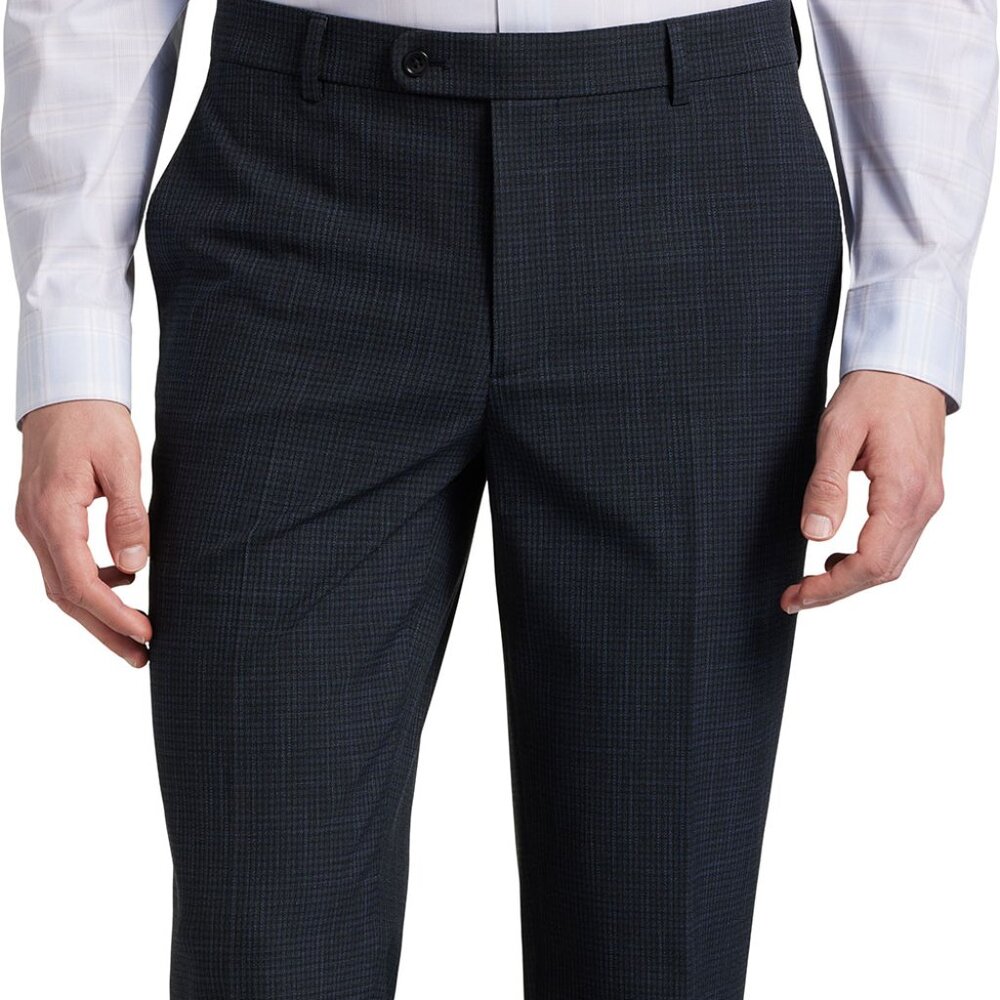 Wilke-Rodriguez Men's Slim Fit Suit Separate Pants 54 x 32 NWT Navy Blue Black